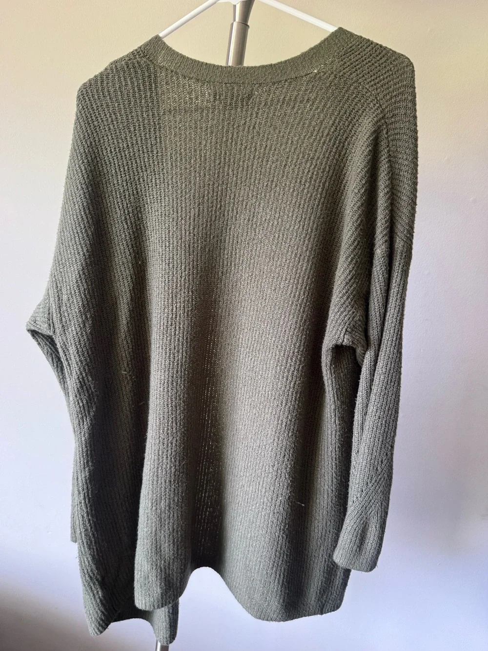 American Eagle Olive Green Knit Cardigan with Pockets